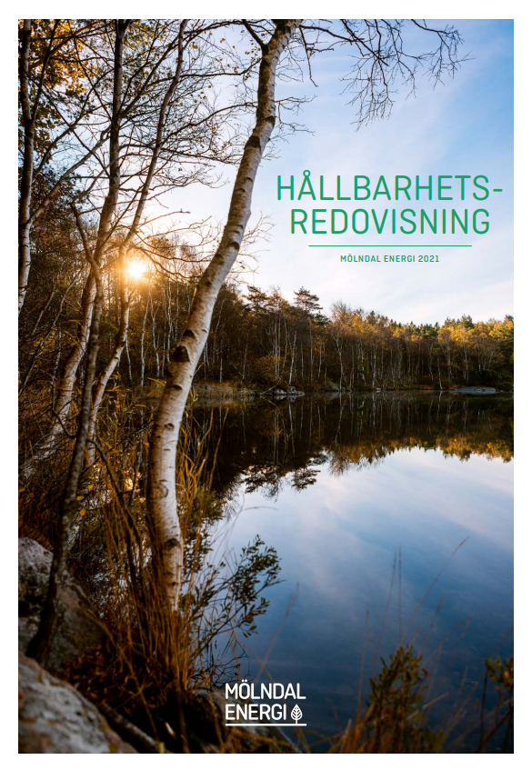 Framsida Hållbarhetsredovisning 2021 Mölndal Energi